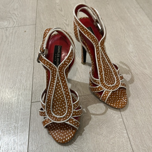 Charles Jourdan Paris Slingback Peep Toe Pumps Heels Stiletto Size 7M - Picture 2 of 8